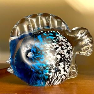 Blown Glass Art Blue Tropical Fish Glass Sculpture Home Decoration Glass Fish